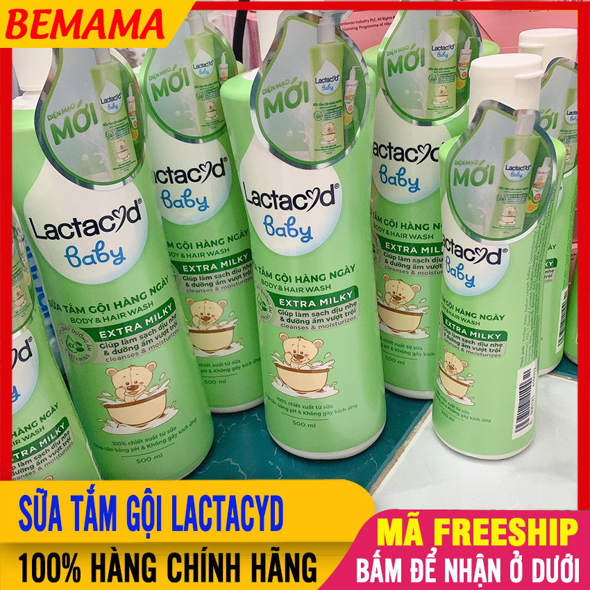 Sữa Tắm Cho Bé Sơ Sinh Lactacyd Milky(250ml/500ml) - Dịu Nhẹ, Chống Rôm Sảy Hiệu Quả, Không Kích Ứng Da Và Mắt Bé - Sữa Tắm Gội Cho Trẻ Sơ Sinh, Sữa Tắm Gội Trẻ Em bemama - Sữa Tắm Lactacyd