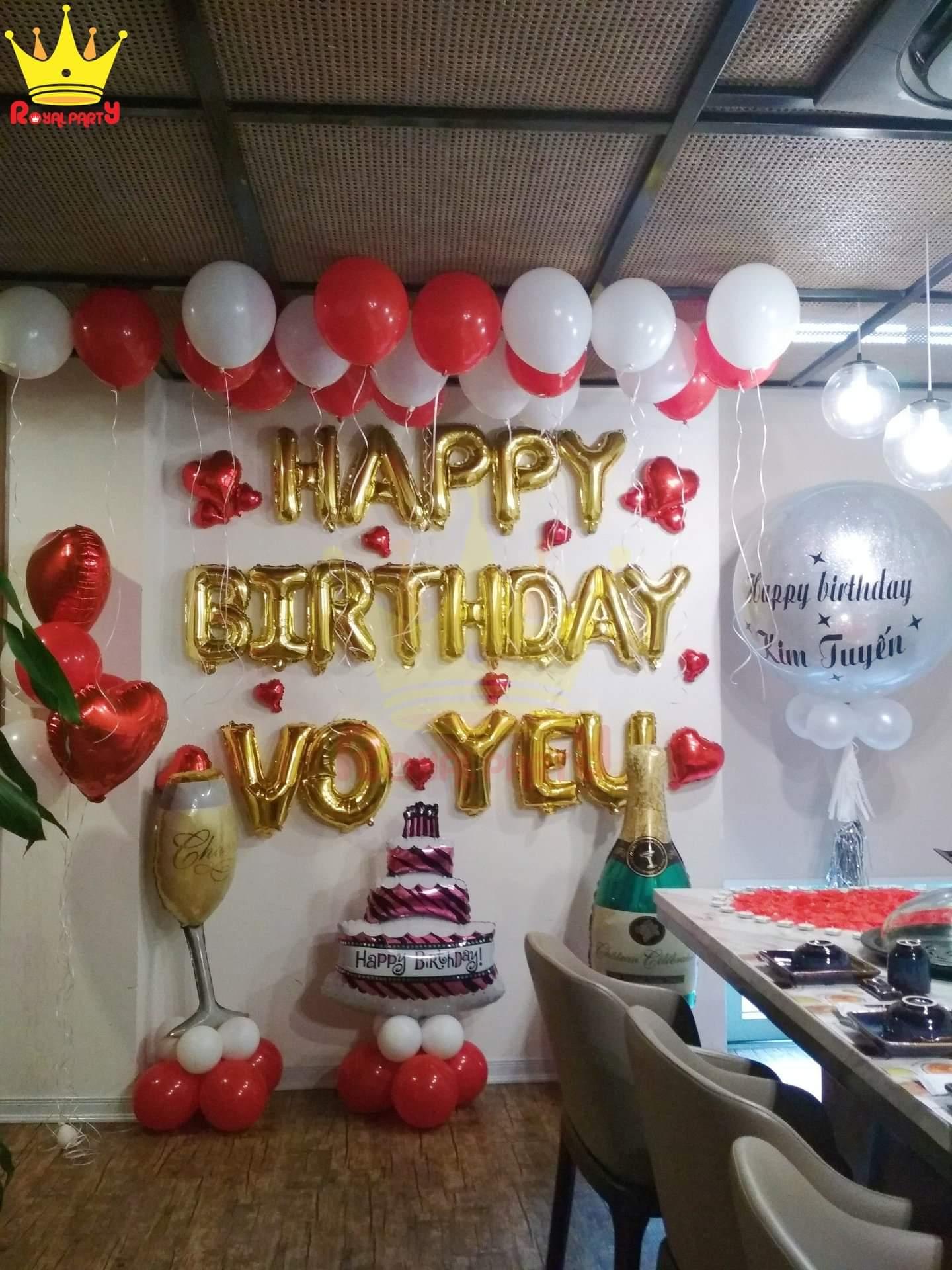 - set bóng trang trí sinh nhật cho vợ / chồng SANG TRỌNG