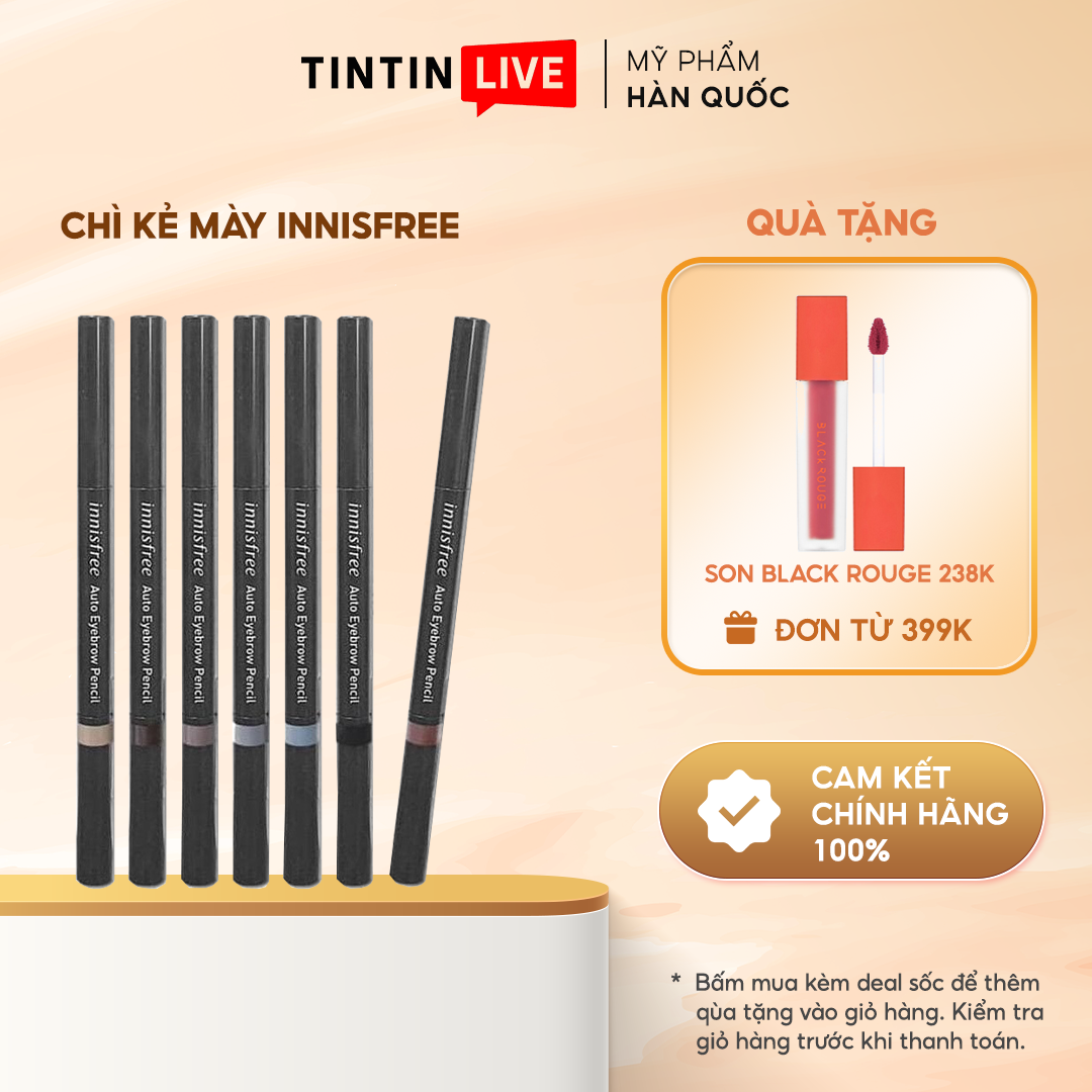 Chì kẻ mày Innisfree Auto Eyebrow Pencil 2 đầu 0.3g