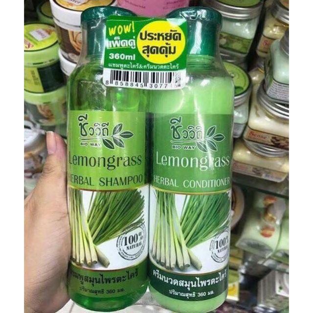 Combo 2 chai gội xả tinh dầu sả chanh Thái Lan combo gội xả Lemongrass combo gội xả combo gội xả hương sả