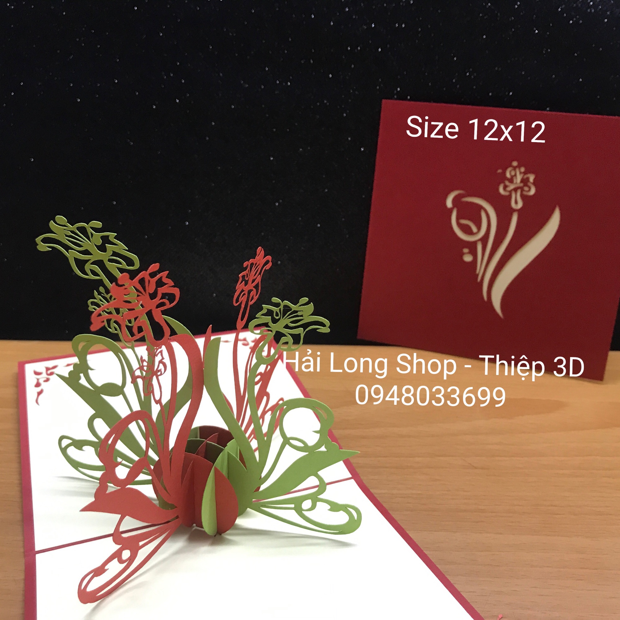 Hoa mào gà - flower - thiệp 3d