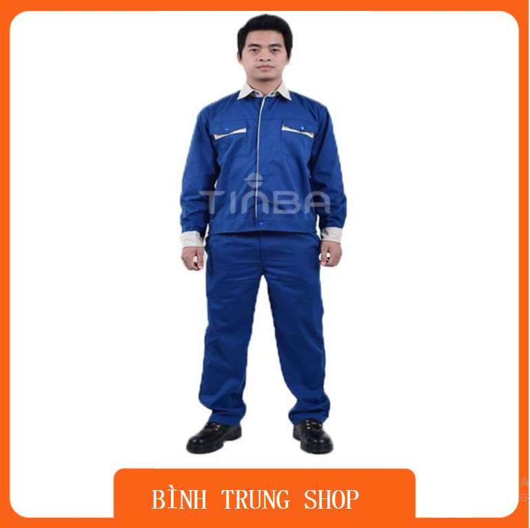 Quần áo bảo hộ lao động tinba 02 chất liệu vải kaki thoáng mát cao cấp