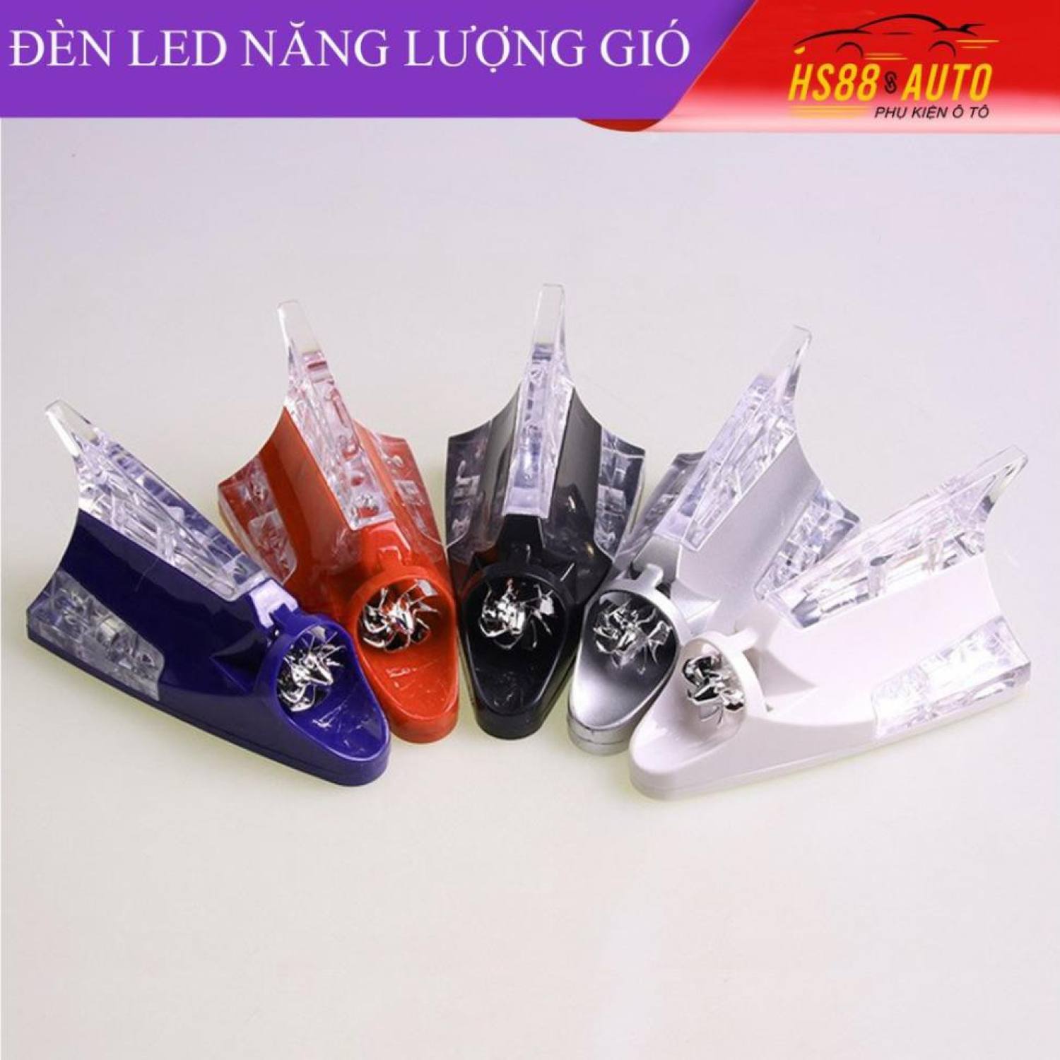 Vây cá mập ô tô trang trí không có ăng ten đèn led năng lượng gió hình chụp thật