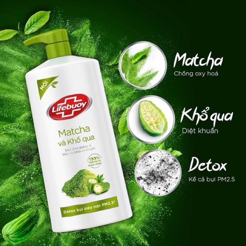 Date T11-2025 Sữa tắm Detox Lifebuoy - Matcha & Khổ Qua , Than Hoạt Tính 850ml
