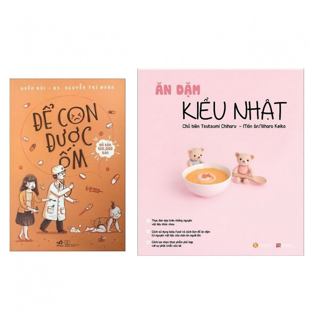 Sách - combo 2 cuốn ăn dặm kiểu nhật + để con được ốm