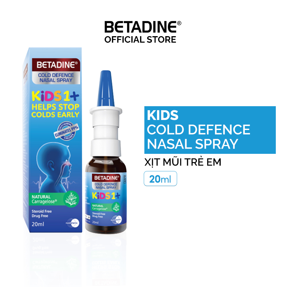Xịt mũi cho trẻ Betadine Kids Cold Defence Nasal Spray 20ml