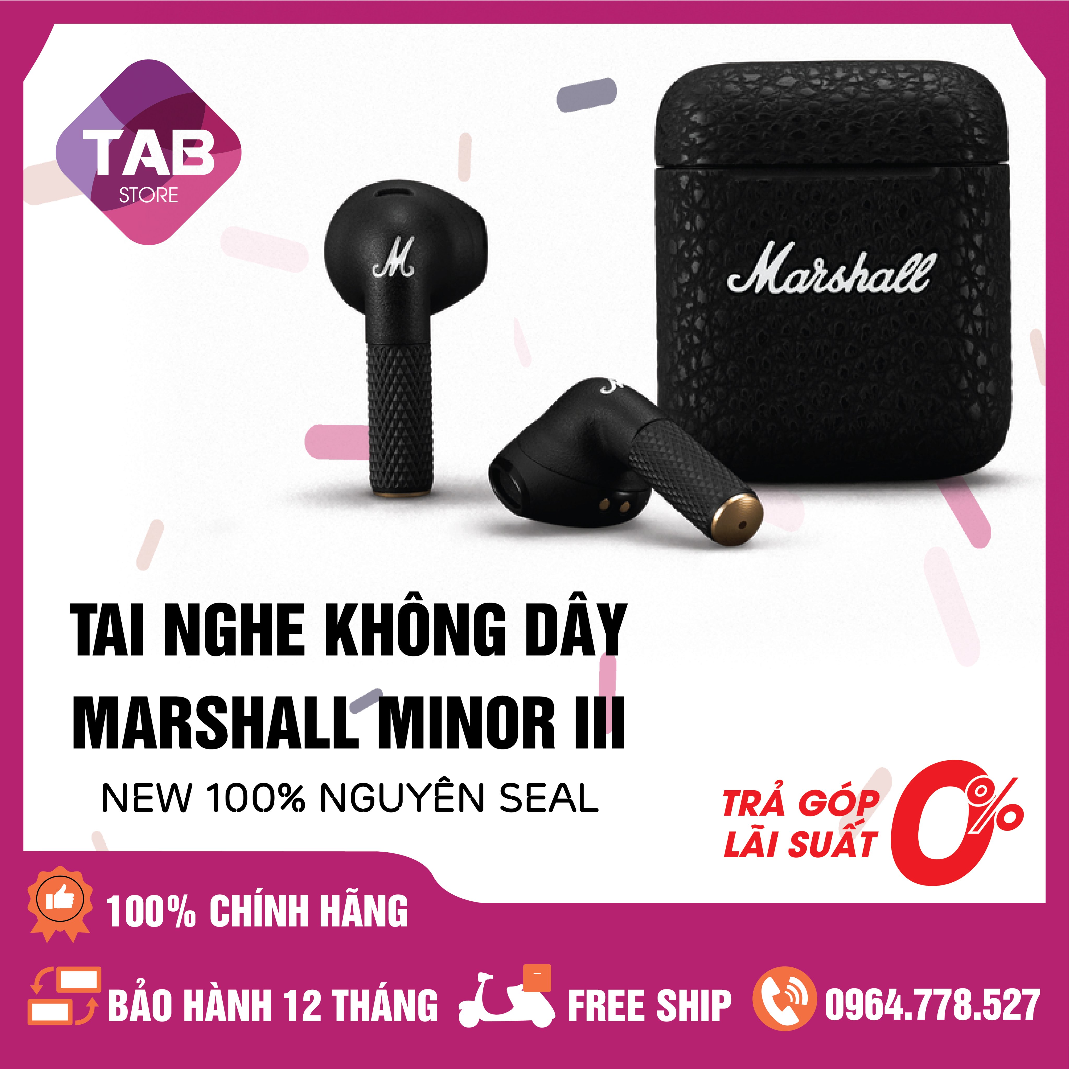 Tai nghe marshall minor 3 new chính hãng - bảo hành 12 tháng