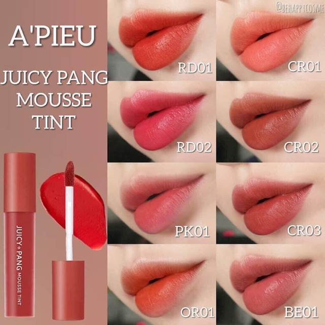 Son kem Apieu Juicy Pang Mousse Tint Apieu, cam kết hàng đúng mô tả, chất lượng đảm bảo an toàn đến sức khỏe người sử dụng
