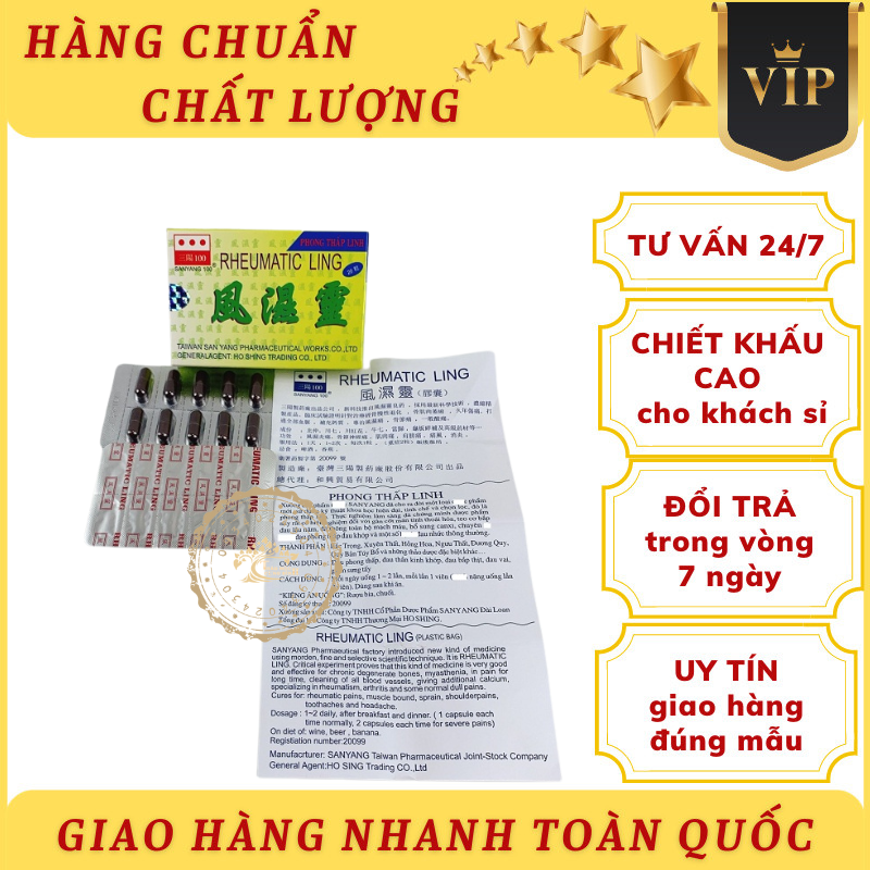 Rheumatic Ling, Phong Thấp Linh Đài Loan Xịn Loại 20 Viên Đóng Vỉ–Hỗ Trợ Xương Khớp  [Đông Y]