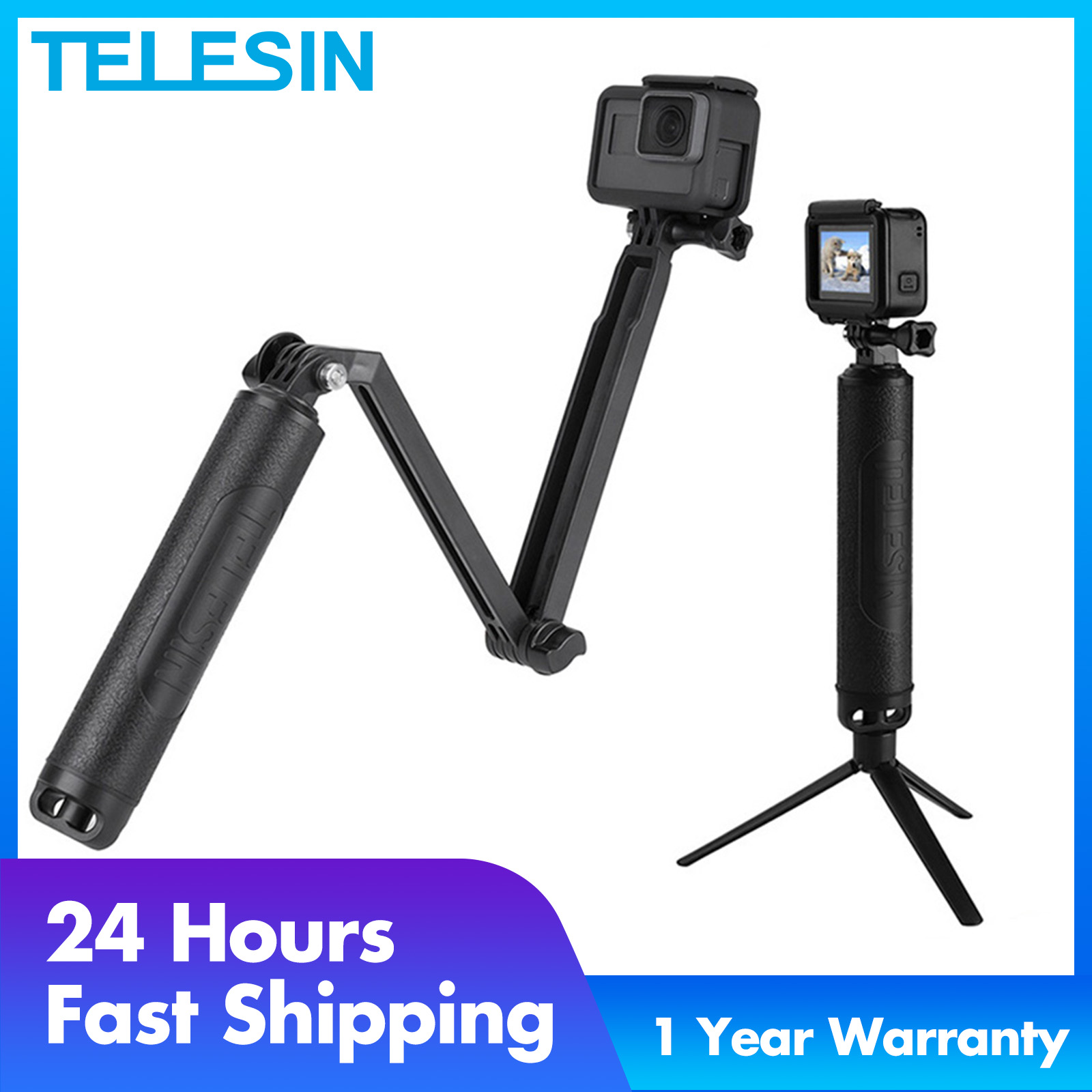 esin 3 Cách Grip Không Thấm Nước Ảnh Tự Sướng Stick Tripod Nổi Tay Monopod