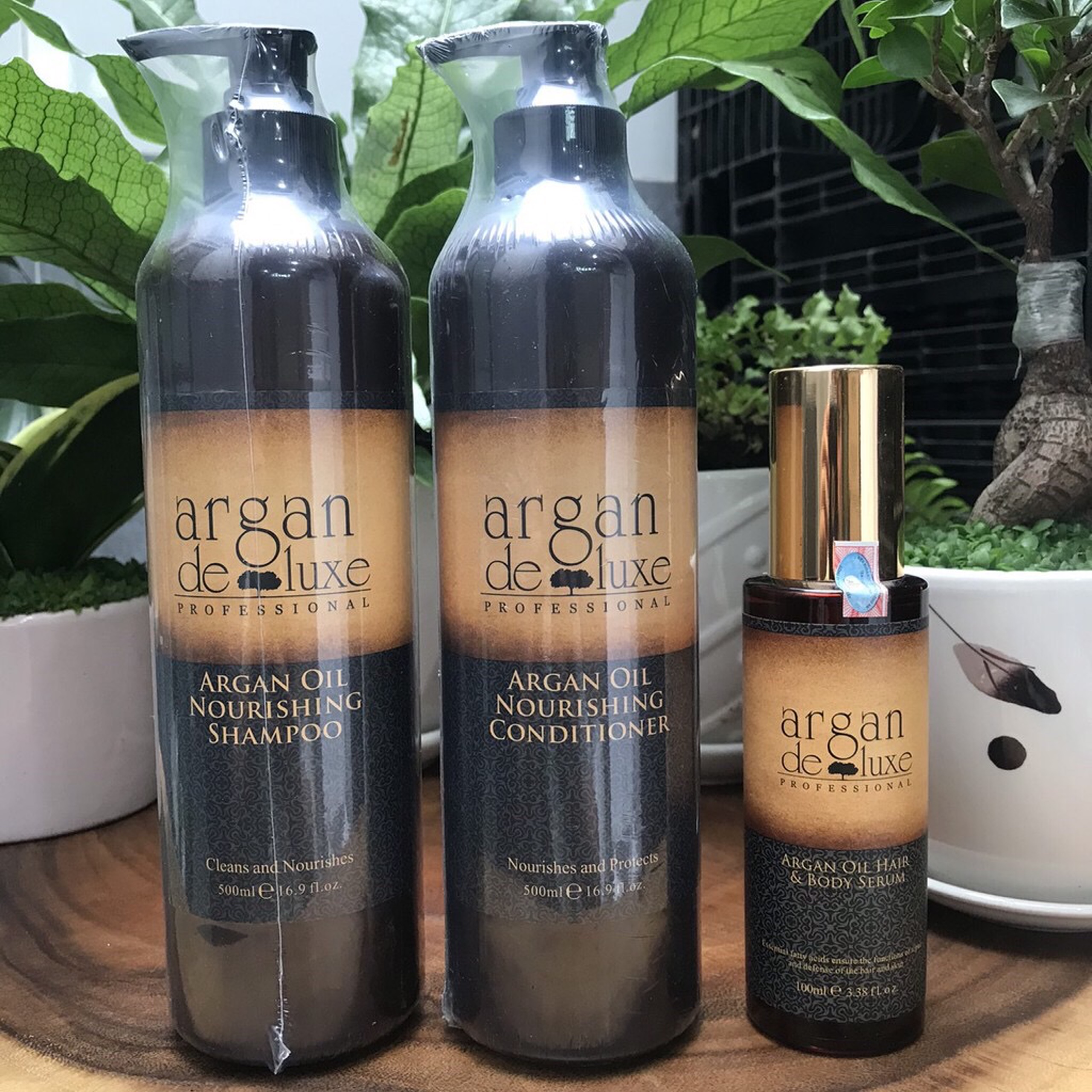 [HCM]Combo gội xã tinh dầu phục hồi tóc argan deluxe 500mlx2 và 100ml
