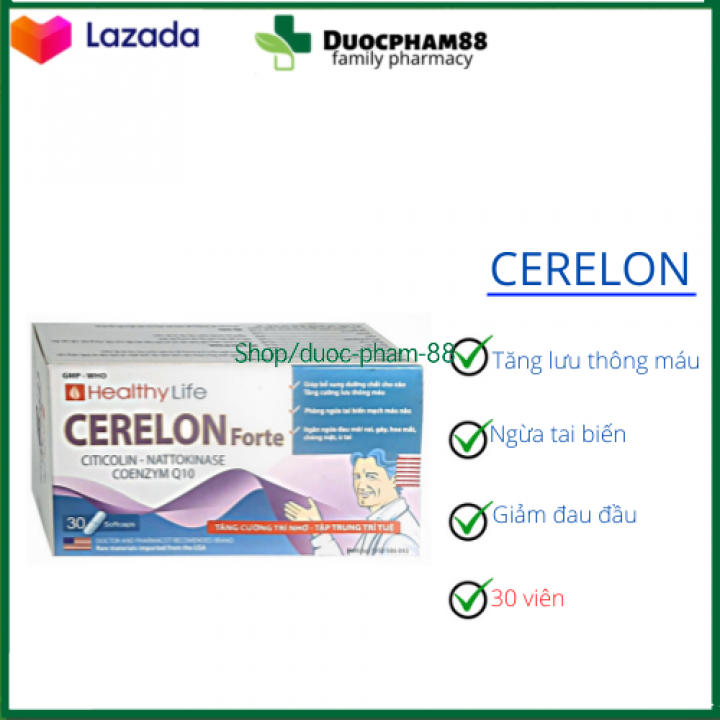 Hoạt huyết dưỡng não Cerelon foret tăng cường trí nhớ, tập trung trí tuệ - Hộp 30 viên