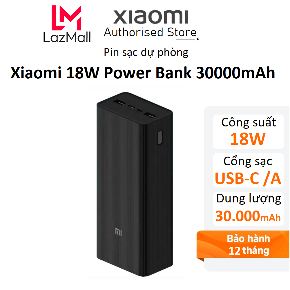  Pin sạc dự phòng Xiaomi 30000mAh in out Type C - Hàng chính hãng Digiworld 
