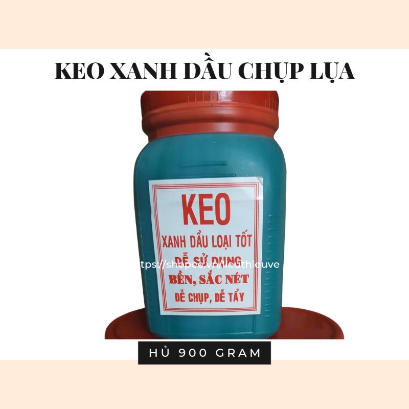 Keo xanh dầu chụp bản in lụa hủ 900 gram dùng để chụp bản lụa hay tráng bản in lụa,dán giấy, làm slime