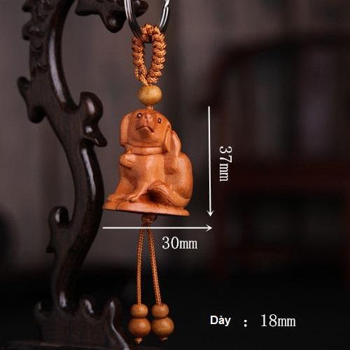 Móc Khóa Gỗ Nâu Khắc Thủ Công Hình 12 Con Giáp May Mắn, Tài Lộc ( 1 cái )