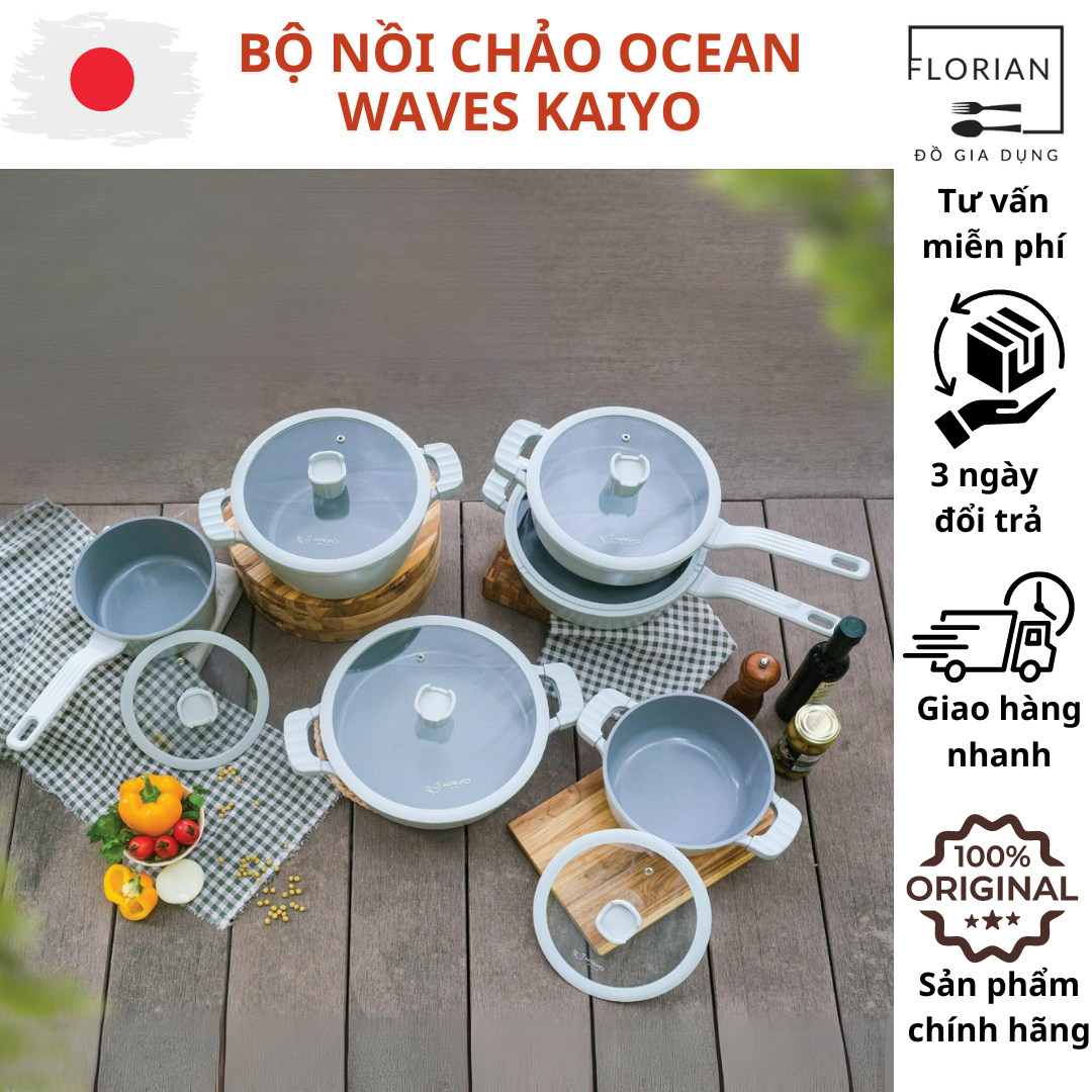 Nồi, chảo, quánh đúc nguyên khối KAIYO, nồi từ, chảo chống dính, chảo nguyên khối Ocean Waves KAIYO