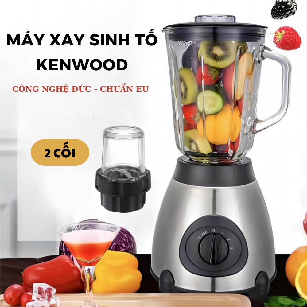Máy Xay Sinh Tố KENWOOD, Máy Xay Đa Năng, Xay Hoa Quả, Cối Xay Hạt, Công Suất 850W, 2 Cối Có Lưới Lọc