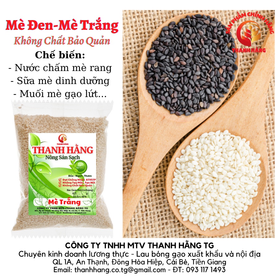 Mè đen mè trắng hữu cơ thanh hằng - hạt vừng đen trắng organic hàng loại 1 – nông sản sạch