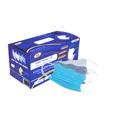 [FAMAPRO King Crab] Khẩu trang y tế 4 lớp kháng khuẩn Famapro hộp 50 cái