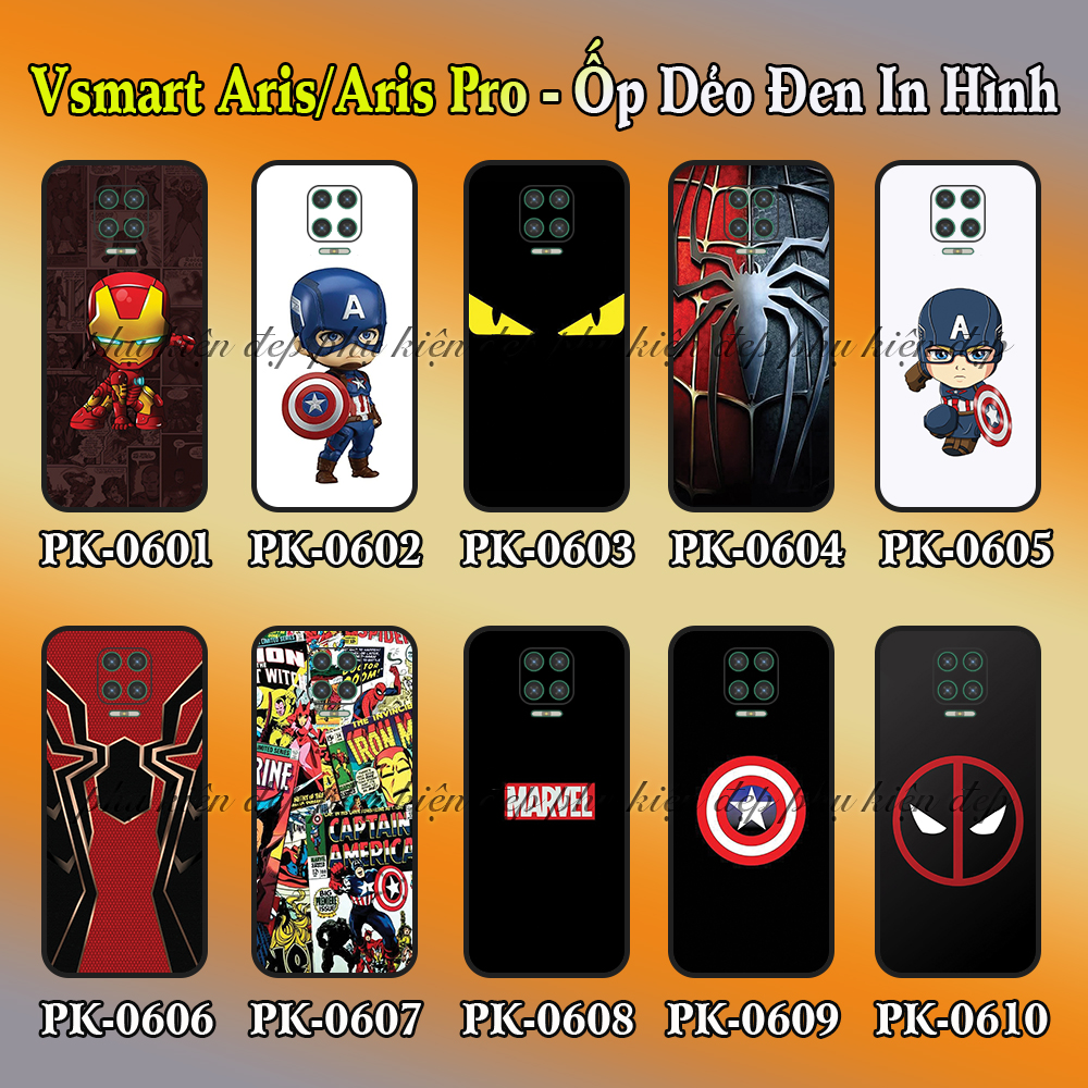 [HCM]Ốp lưng Vsmart Aris/ Aris Pro dẻo đen in hình Siêu Anh Hùng