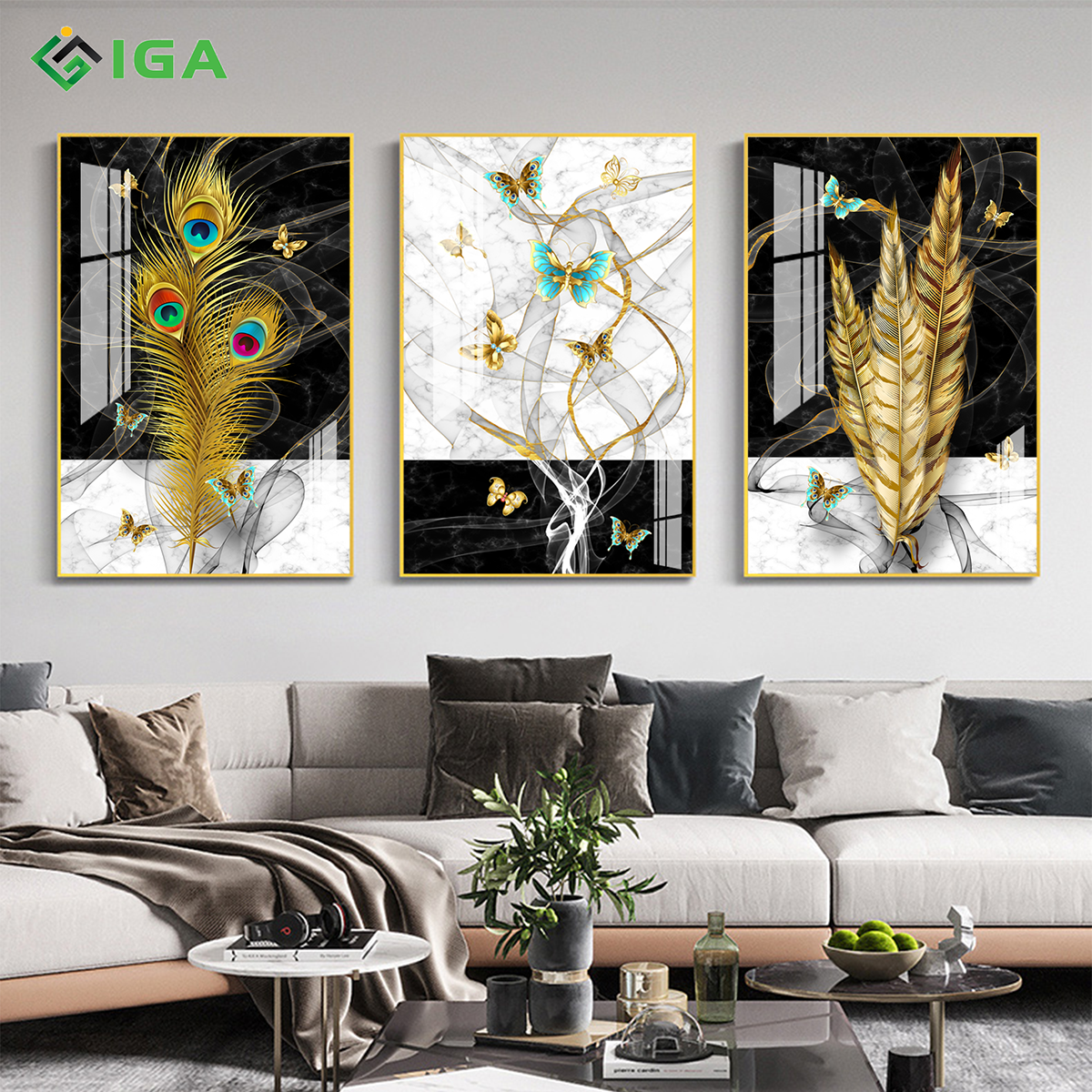 Tranh tráng gương IGEA phối cảnh 3D  - GD36