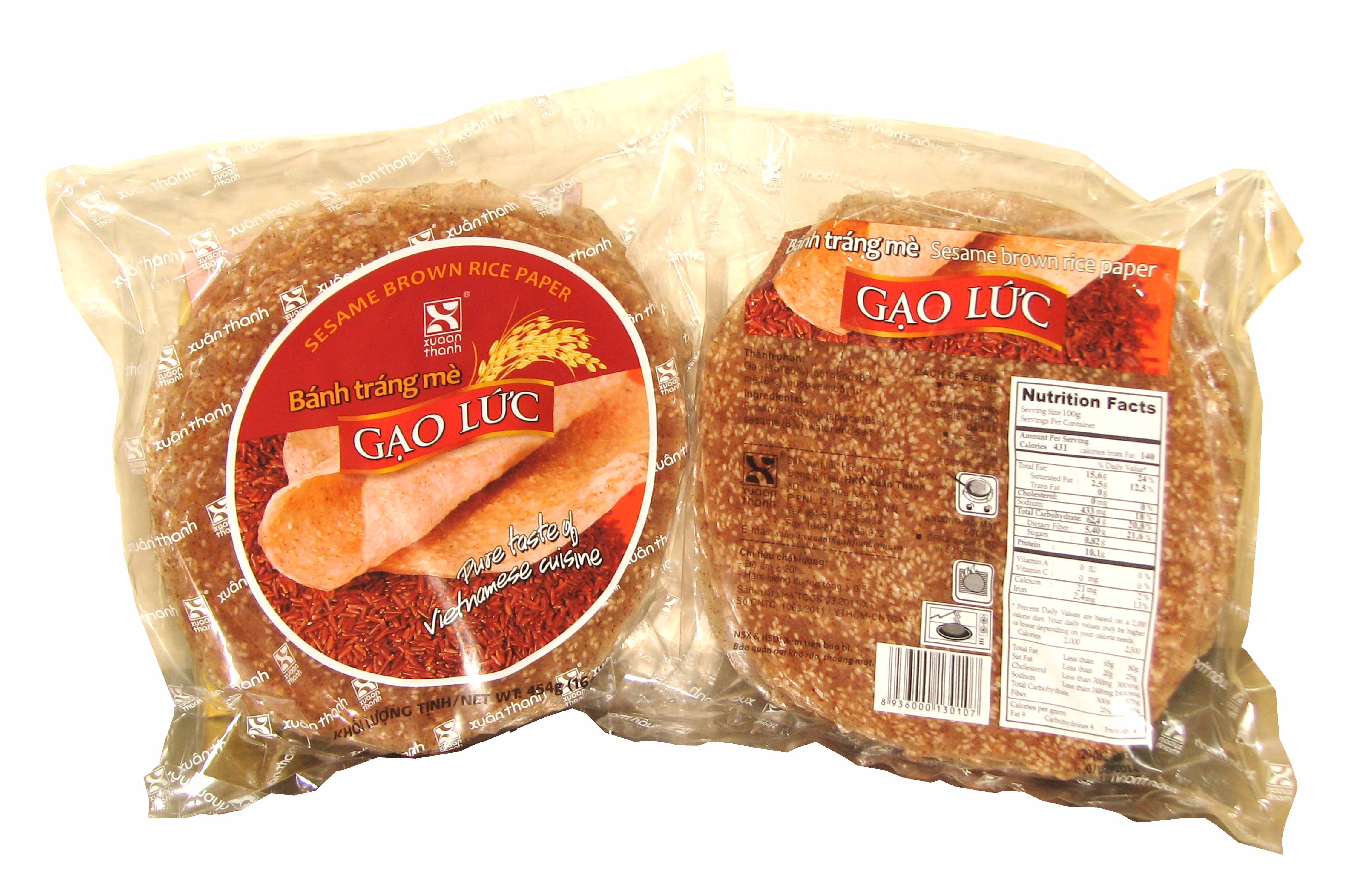 Bánh tráng mè gạo lứt Xuân Thanh 454g