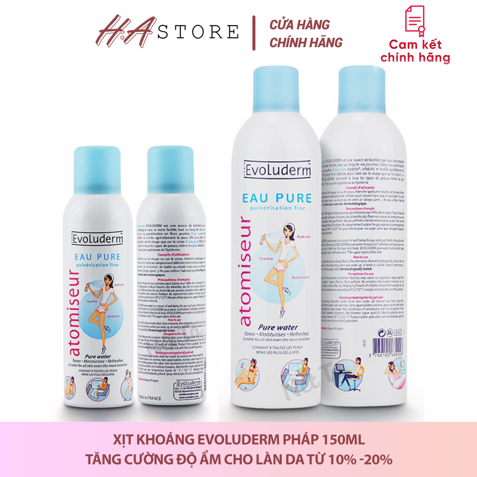 Xịt Khoáng Evoluderm Atomiseur Eau Pure Pháp Cẩm Ẩm Làm Dịu Da
