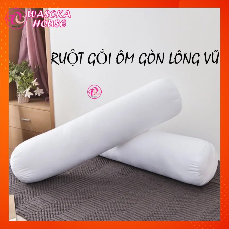 Ruột gối ôm 35x100cm gòn lông vũ nhân tạo loại 1 mềm mịn, siêu êm