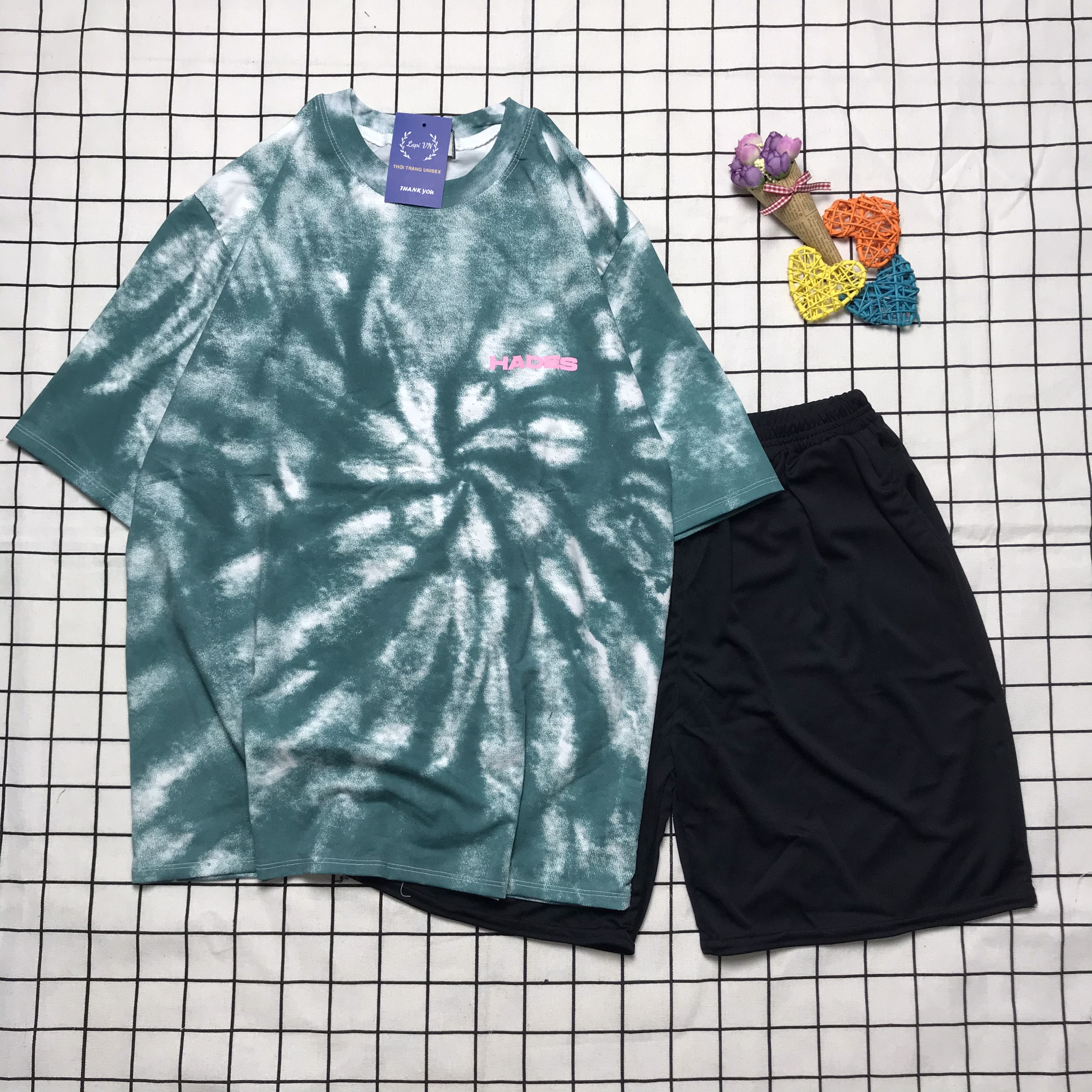Set Bộ Loang Màu Hades Unisex Tay Lỡ Lapi VN, Đồ Bộ Cartoon, Freesize, Thun Cotton, Nam Nữ Đều Mặc Được