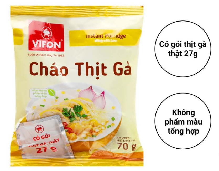 5 gói Cháo thịt gà Vifon gói 70g