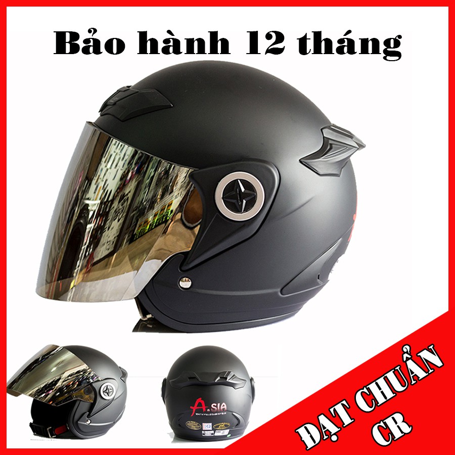 Mũ Bảo Hiểm 3/4 Asia 168 - Kính Gương