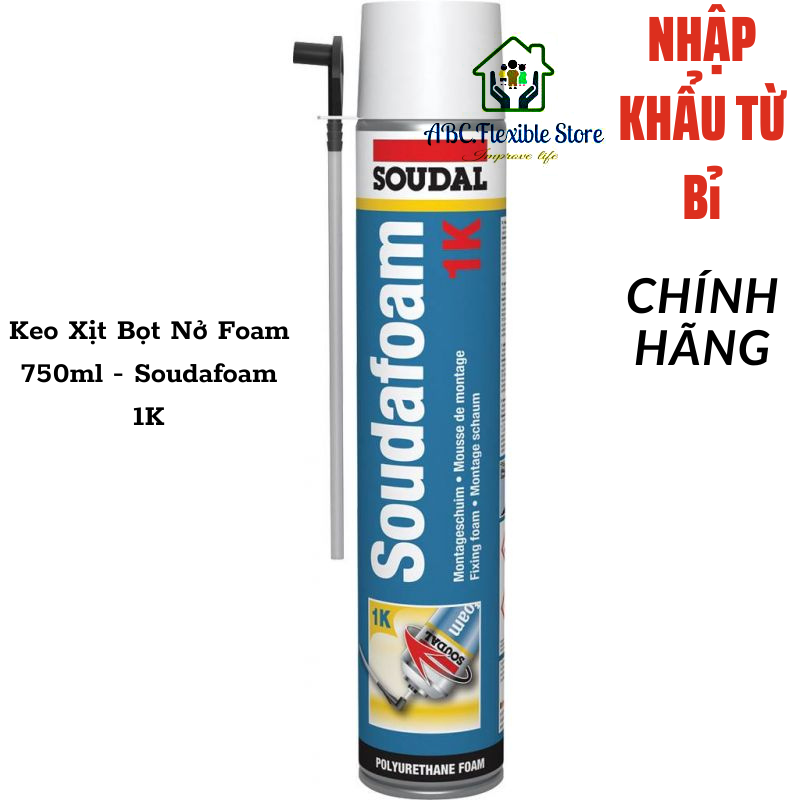 Keo bọt nở - Soudafoam 1K dùng vòi 750ml trang trí gương