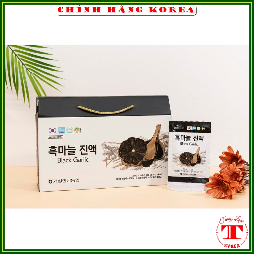 Nước tỏi đen hàn quốc Black Garlic thượng hạng, xách 30 gói - Tăng đề kháng, giảm lão hóa, phòng ung thư, tranglinhkorea