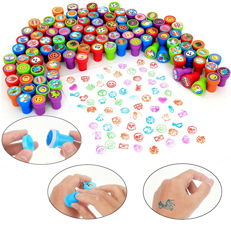 10 gói dễ thương động vật phim hoạt hình tự mực con dấu cao su đồ chơi trẻ