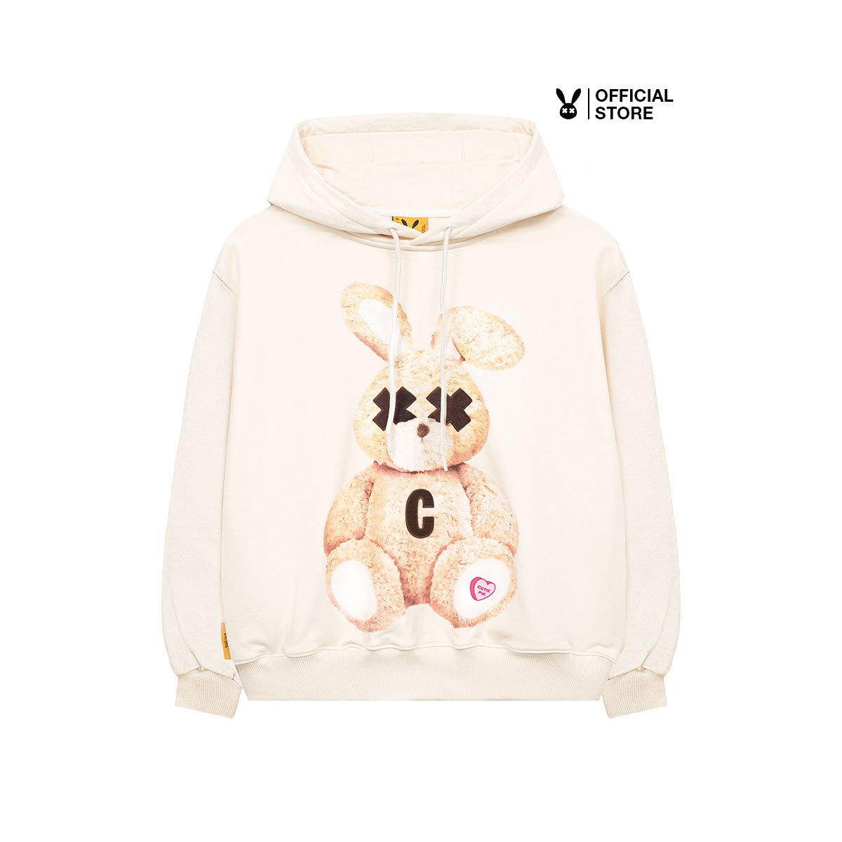 Áo khoác nỉ bad rabbit cream loveable rabbit hoodie - local brand chính hãng