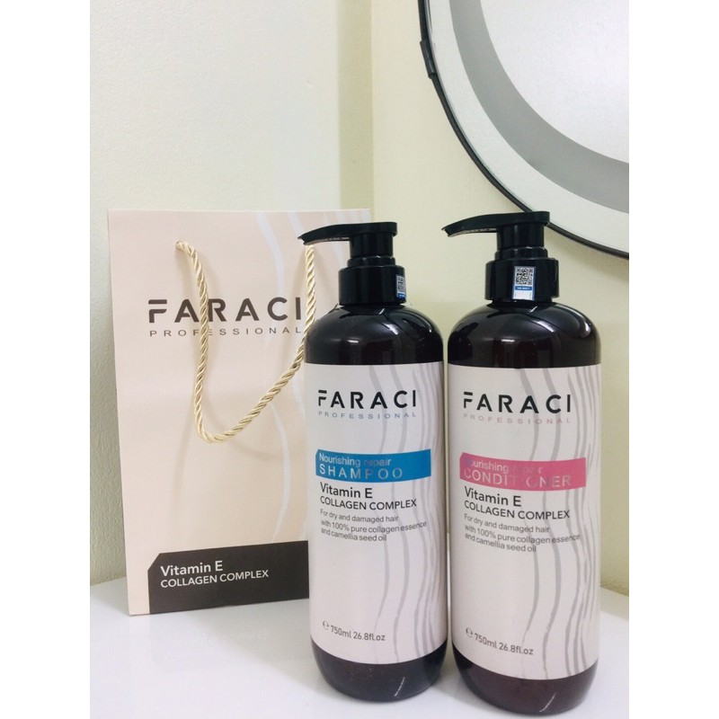CẶP DẦU GỘI XẢ FARACI 750MLx2 Mẫu Mới Nhất 2021 Phục hồi tóc hư tổn tái tạo cấu trúc tóc – siêu mềm mượt