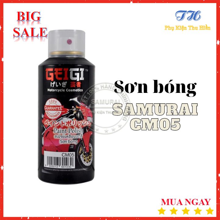 [HCM]Sơn Xịt Đánh Bóng Xe Máy Samurai CM05 - Đánh Bóng Dàn Áo Loại Bỏ Vết xước Nhẹ