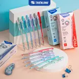 Combo 5/10/20 Bút bi Thiên Long PRO 027 ngòi cao cấp 0.5mm, thân bút màu pastel thời trang tự động thu ngòi TL-105