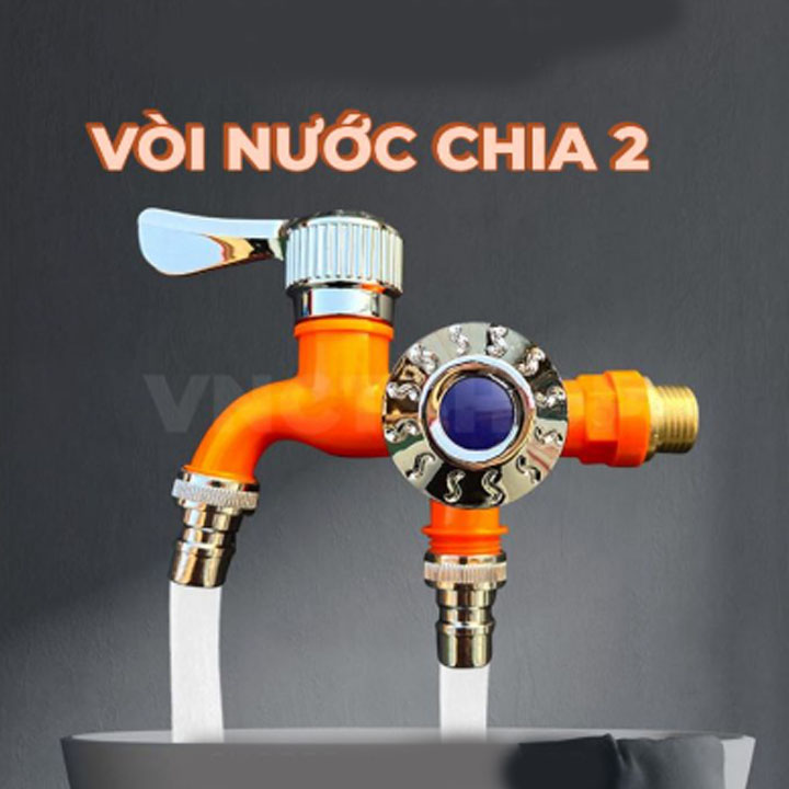 Vòi nước 2 đầu độc lập, đầu chia vòi nước thông minh, vòi nước đôi độc lập