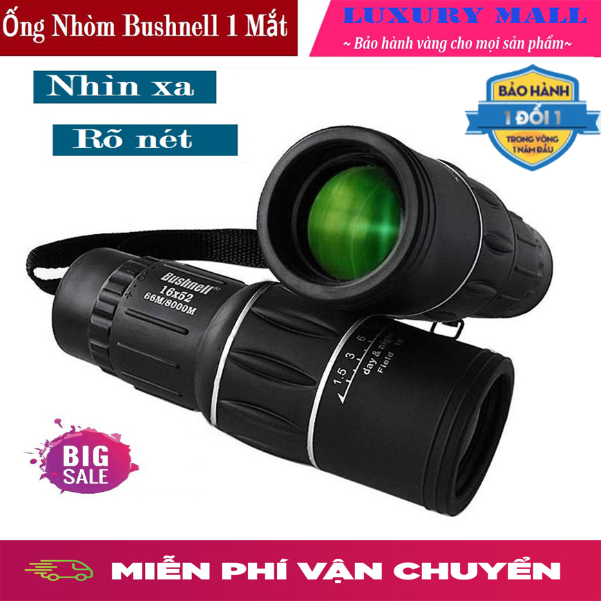 Ống nhòm Bushnell một mắt 16x52 (Đen) Độ Zoom Sắc Nét, Chống Rung Ống Ngắm Điện Thoại.bảo hành 1 đổi 1- Mua Rẻ Mỗi Ngày Uy Tín, Giá Sỉ, Dẫn Đầu Phân Khúc