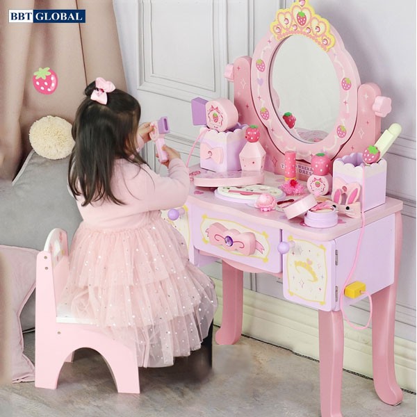 Đồ chơi trang điểm cho bé nhiều chức năng bằng gỗ cao cấp BBT Global - do choi tre em trang diem cho be gai