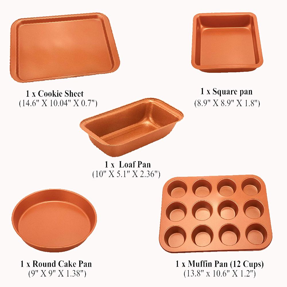 Set 5 khuôn làm bánh chống dính Carbon cao cấp