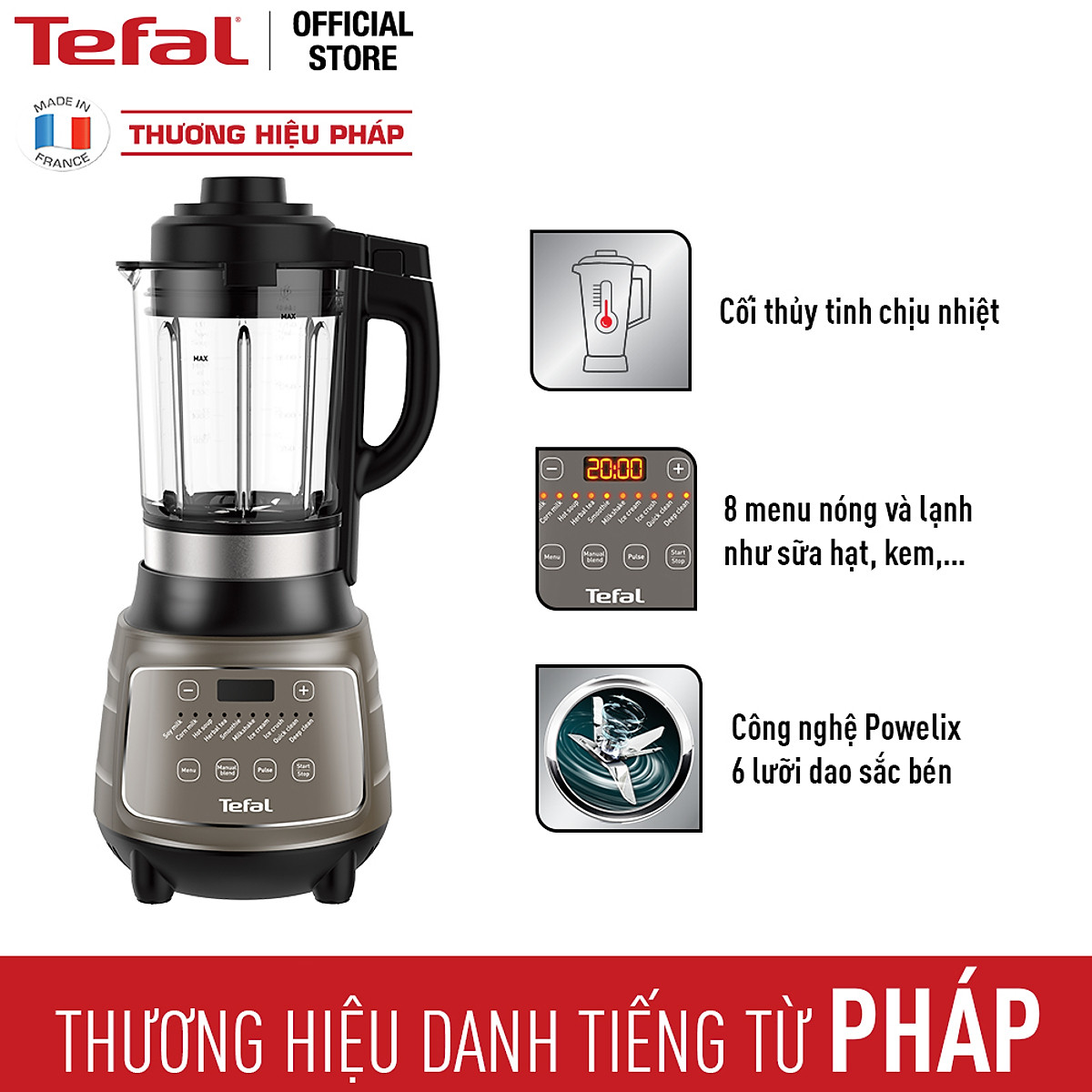 Máy làm sữa hạt đa năng tefal bl967b66-chính hãng