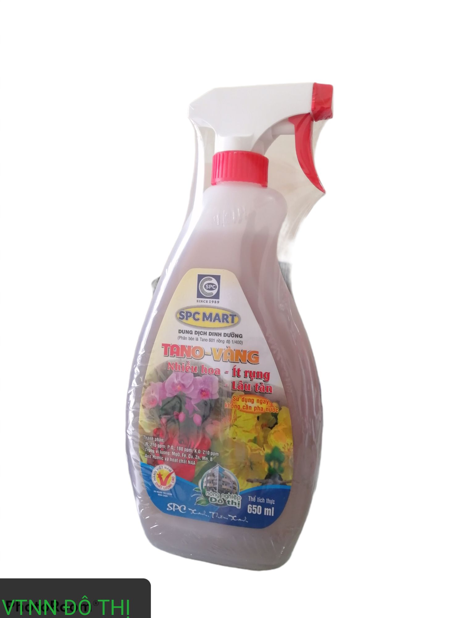 Dung dịch dinh dưỡng - Phân bón lá cho cây cảnh, hoa màu - Tano vàng kích ra nhiều hoa, bền màu, lâu tàn - chai xịt 650ml tiện lợi