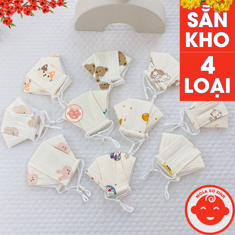 Khẩu trang xô muslin cho bé 4 loại