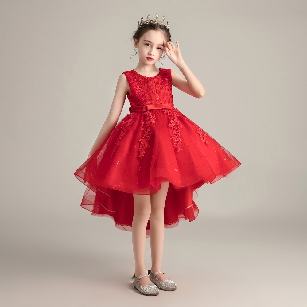 Trẻ em Cô gái Quần áo Set Sinh nhật Tiệc cưới Buổi tối Áo choàng Trẻ em Váy không tay Váy công chúa Váy kéo