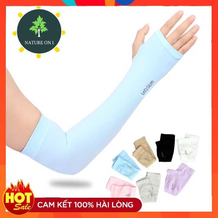 Combo 2 Đôi Găng tay chống nắng xỏ ngón Let's Slim Hàn Quốc LOẠI XỊN CÓ HỘP - Bao tay đi phượt Letslim Siêu Mát chống tia UV - Ống tay đi xe máy phong cách