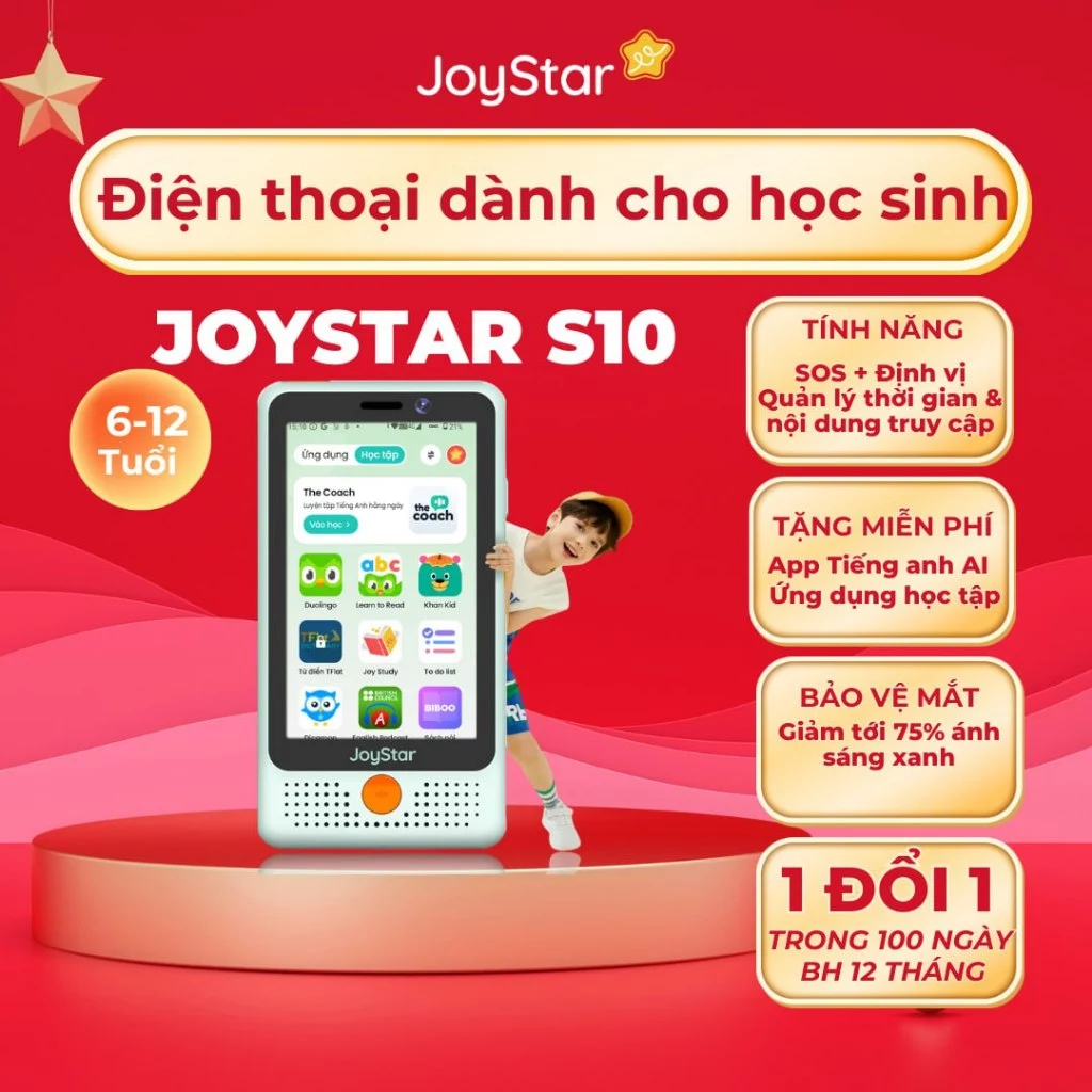 Điên thoại thông minh học sinh Joystar S10 - Giúp bố mẹ quản lý, định vị, nghe gọi, quay chụp