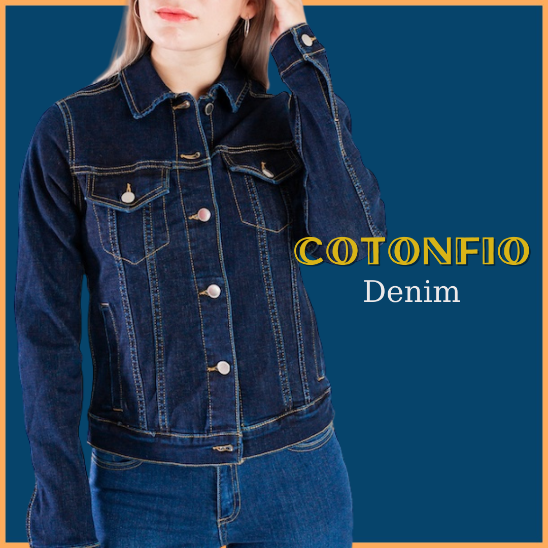 Áo khoác Jeans nữ form lững – 8063 – Cotonfio