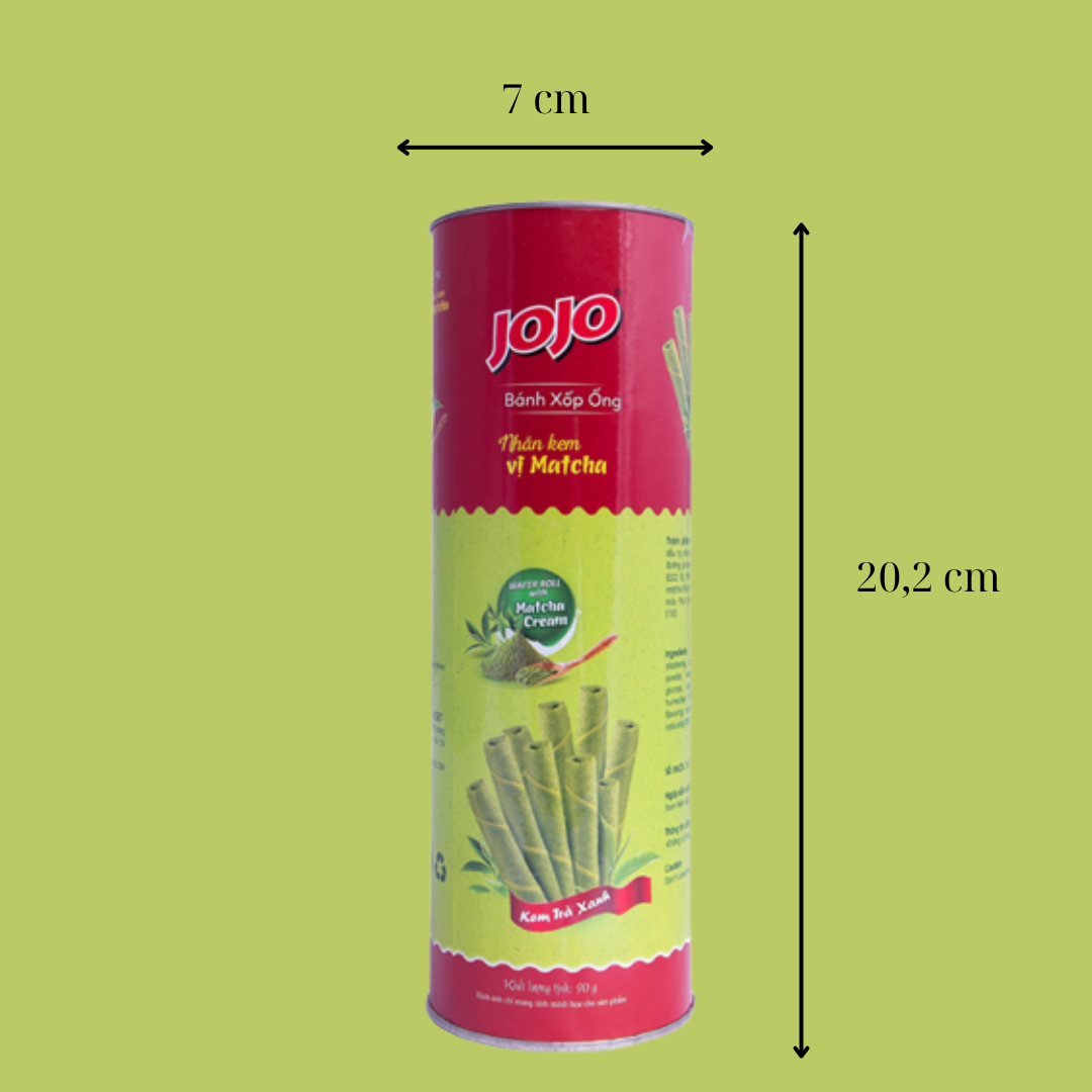 Bánh xốp ống jojo nhân sô cô la lon 90g